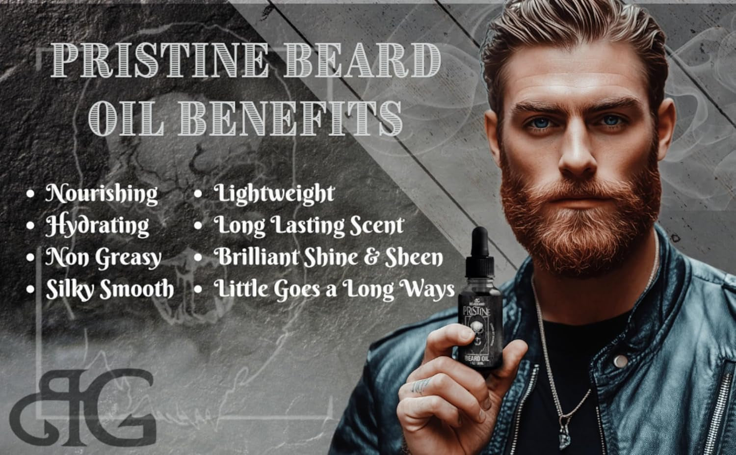 Beard Oil for Men - Organic Beard Growth Oil, Moisturizer & Conditioner, Softens & Strengthens Facial Hair, Reduces Itch, Promotes Healthy Beard (1Oz, Pristine)