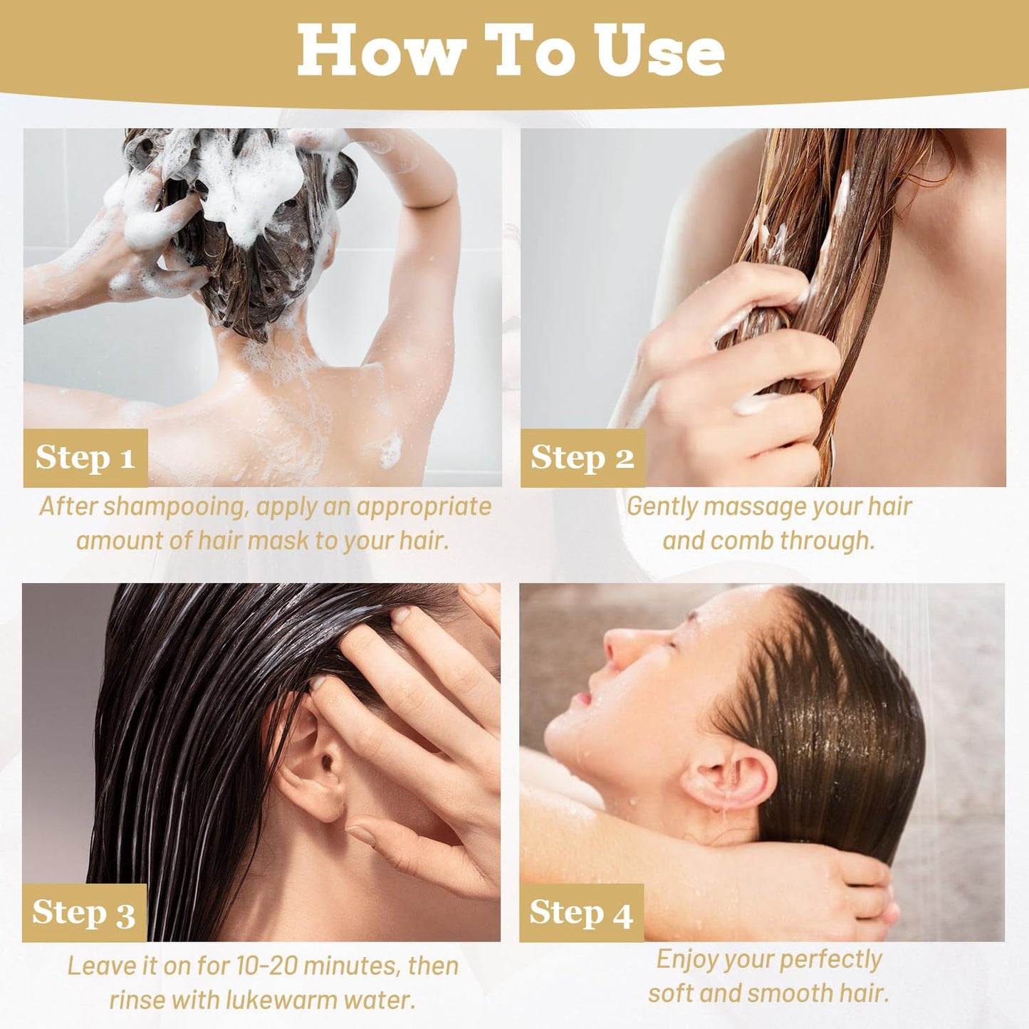 Collagen Hair Mask for Damaged Hair, Argan Oil, 100Ml, 2 Pcs, Deep Repair, Keratin Protein & Coconut Oil, for All Hair Types