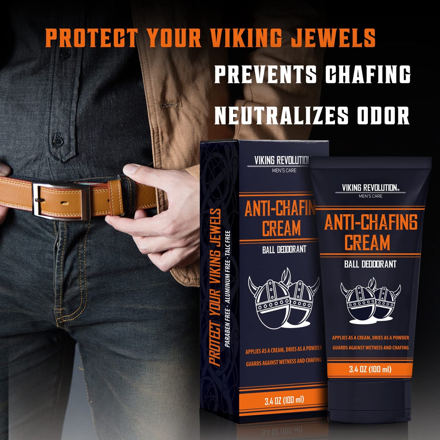 Balls Deodorant with Aloe Vera and Purslane - Groin and Crotch Anti-Chafing Cream for Men - Quick Drying, Talc-Free Ball Cream 3.4Oz