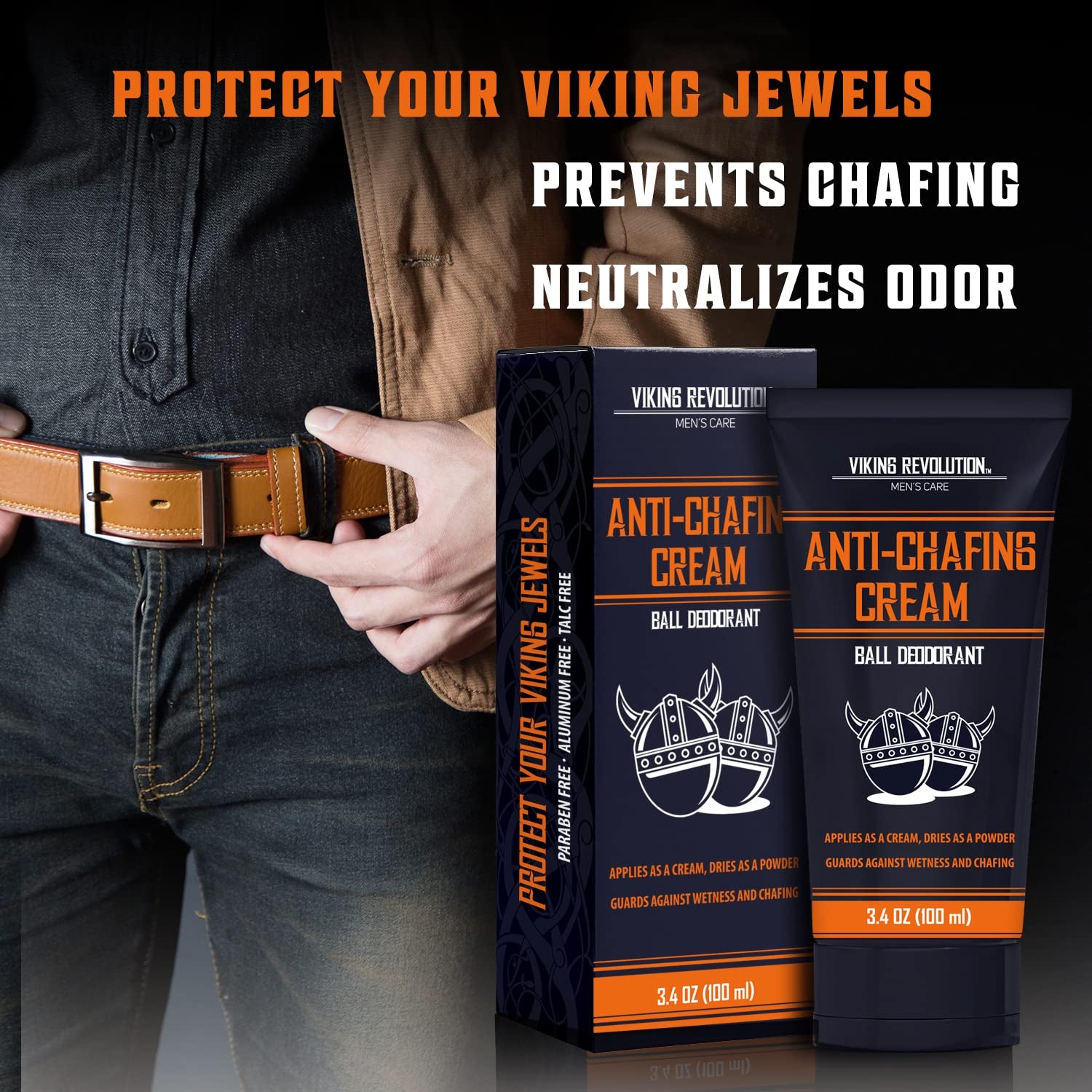 Balls Deodorant with Aloe Vera and Purslane - Groin and Crotch Anti-Chafing Cream for Men - Quick Drying, Talc-Free Ball Cream 3.4Oz